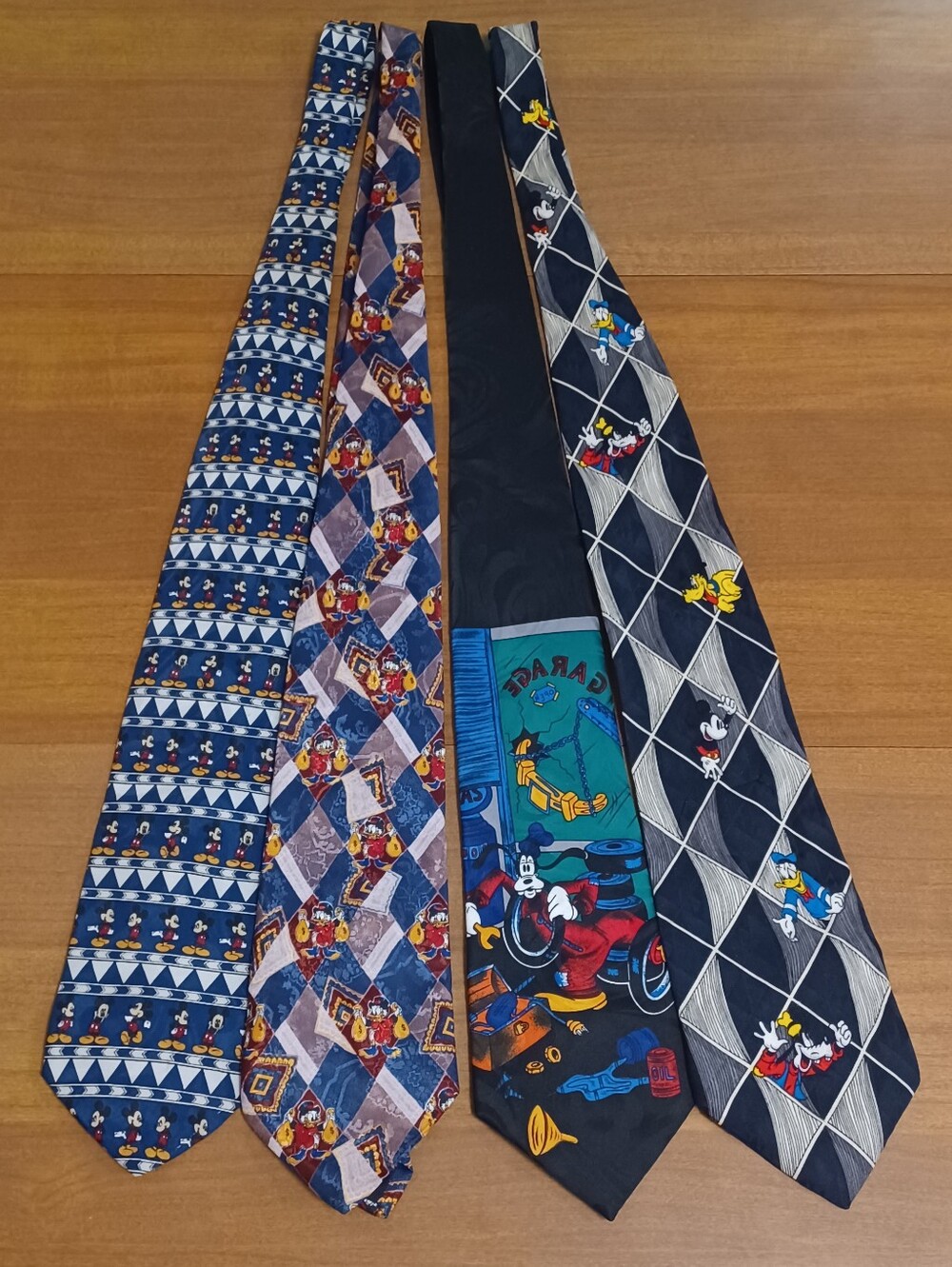 Vintage Disney Neck Tie Lot Mickey Mouse Goofy Donald Scrooge Pluto Prints (flaw
